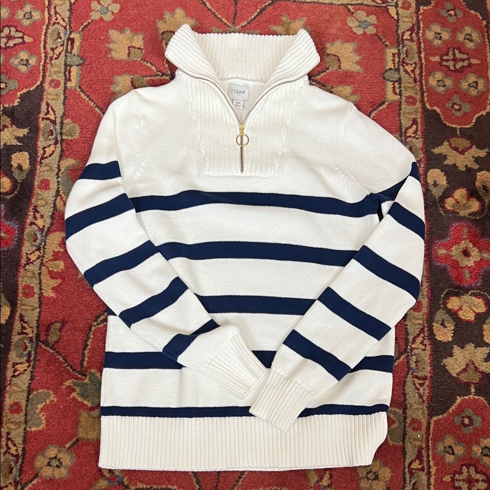 J Crew 1/4 zip wide collar sweater, size XS.